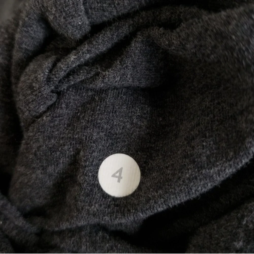 Lululemon Stress Less Hoodie Heathered Dark Grey size 4 Athleisure Yoga